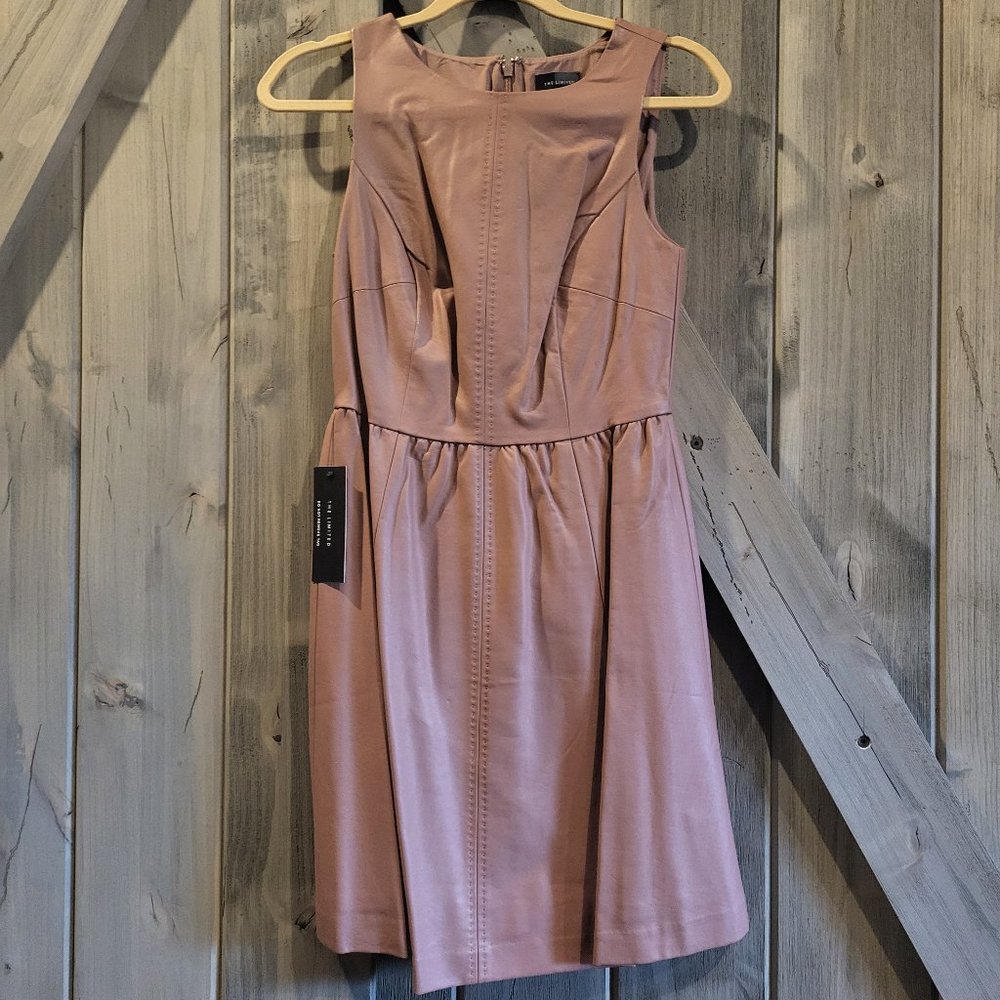 NWT The Limited Faux Leather Mauve Sheath Dress in Size 2